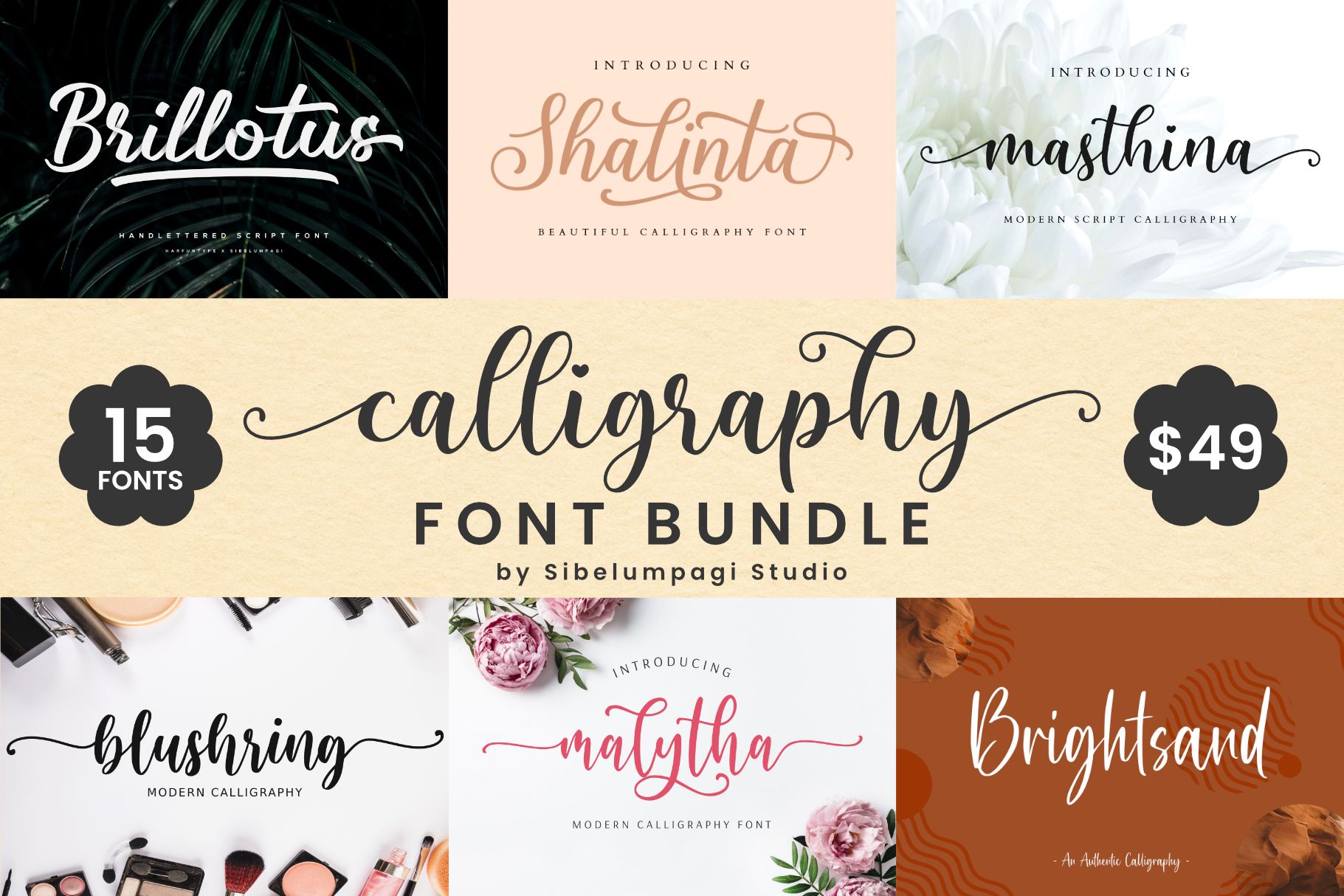 Commercial font bundles for digital delivery.
