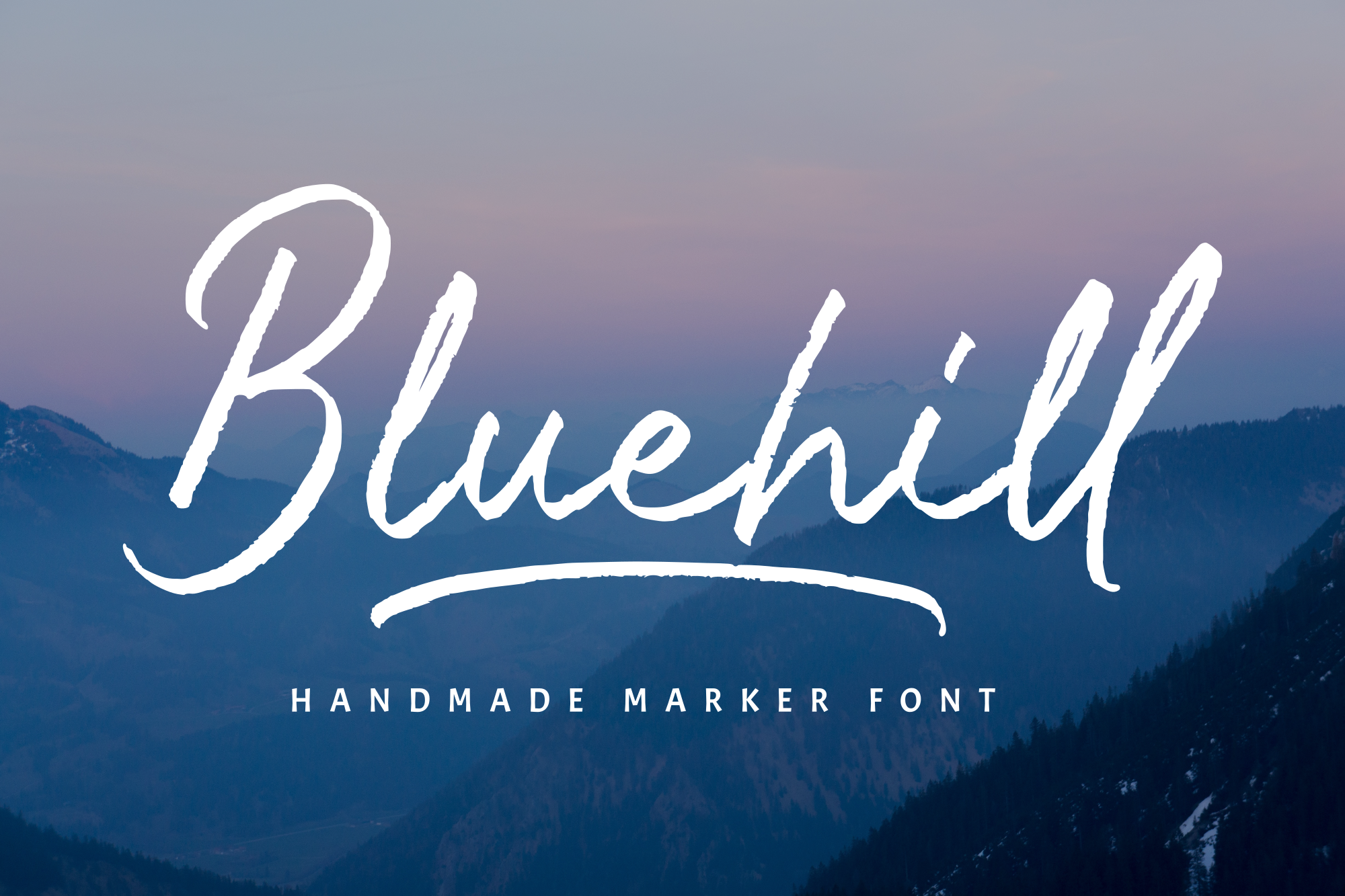 Bluehill - Handmade Marker Font product preview image by SibelumPagi