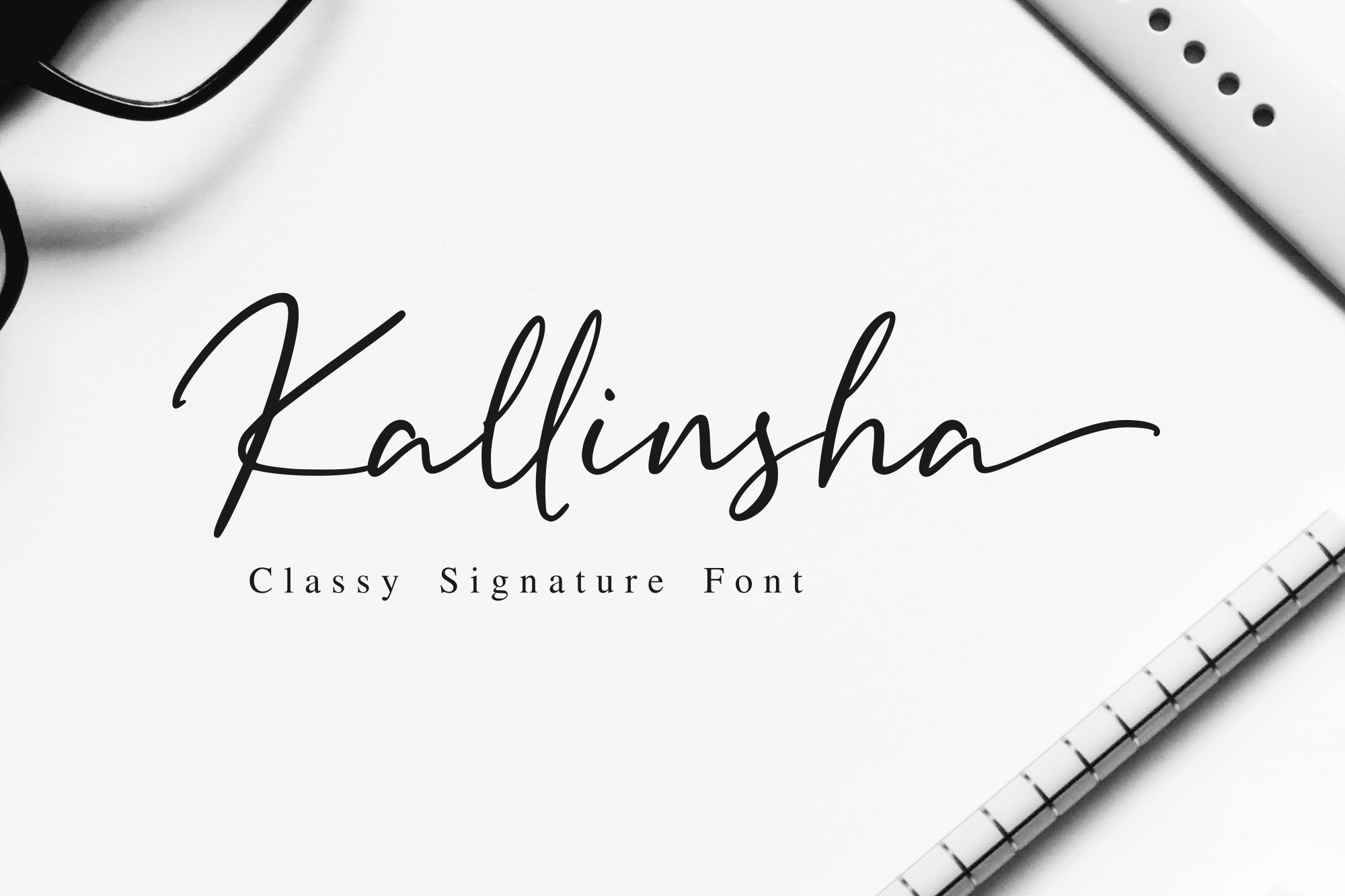 Kallinsha - Classy Signature Font product preview image by SibelumPagi